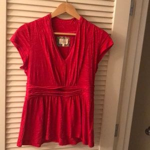 Red Anthropologie summer top
